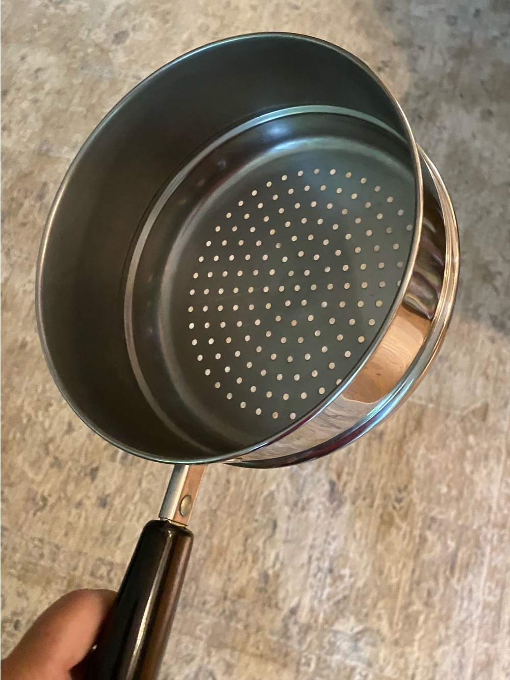 Rare REVEREWARE Steamer Strainer Insert Basket for 2 and 3 qt Revere pots EUC.